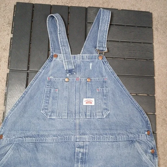 Round House Brand Overalls Men's 48x26 Blue Carpenters Bib Made in USA Vtg JB135 - Picture 4 of 16